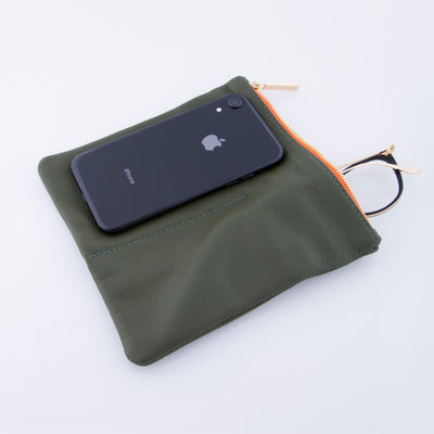 OLIVE GREEN LEATHER